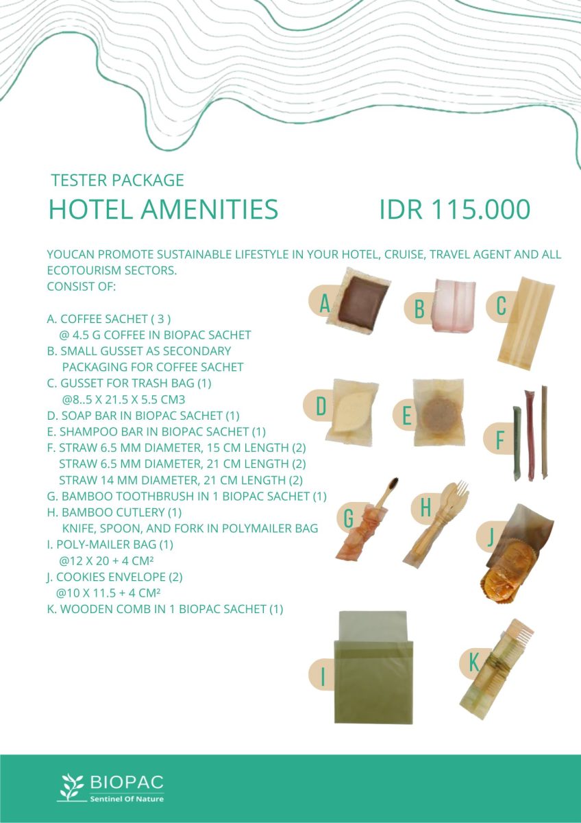 Paket tester untuk perlengkapan kamar hotel